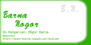 barna mogor business card